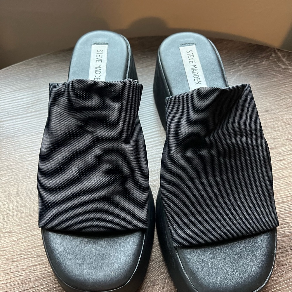 Steve Madden Women's Black Slide Sandals